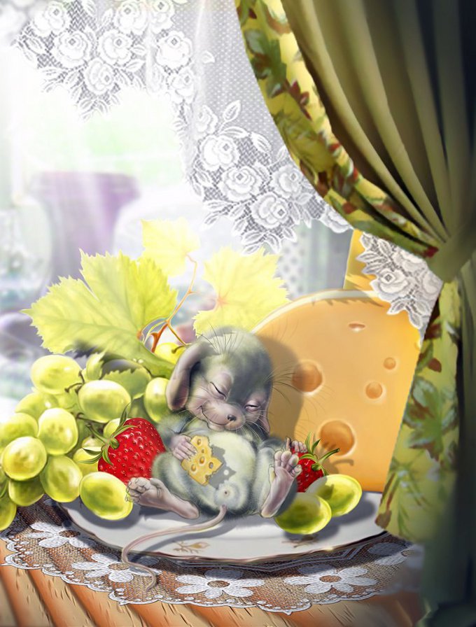 Объелся...... - открытки, детское, мультяшки - оригинал