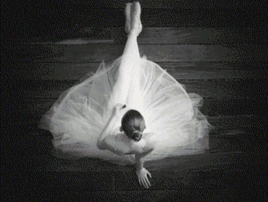 Балерина (монохром) - монохром, балерина, девушка - предпросмотр