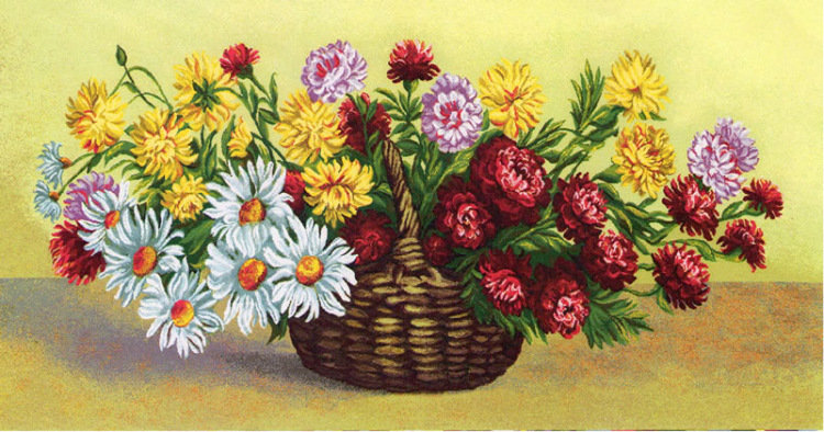 серия "корзины" - корзина.цветы. - оригинал