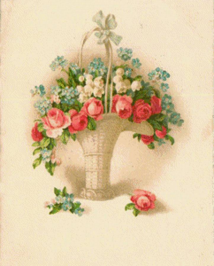 серия "корзины" - корзина.цветы. - предпросмотр