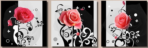 Розы - сегментированные картины - оригинал