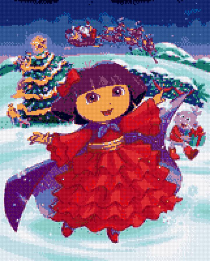 Даша-путешественница новогодняя - мультик, dora, даша-путешественница, персонаж - предпросмотр