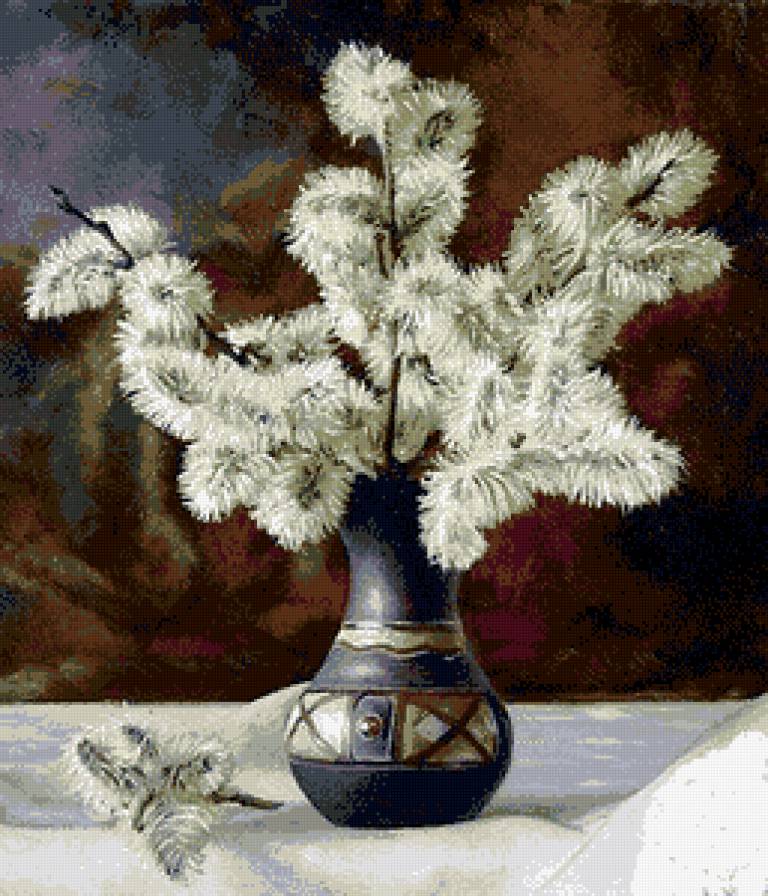 вербочки - букет, картина - предпросмотр