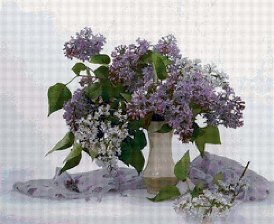 Букет сирени - букет, картина, натюрморт, весна, цветы - предпросмотр