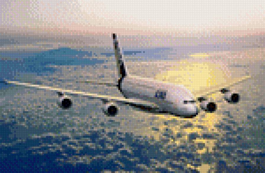 Самолет в небе - предпросмотр