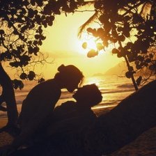 Схема вышивки «влюбленные на закате»