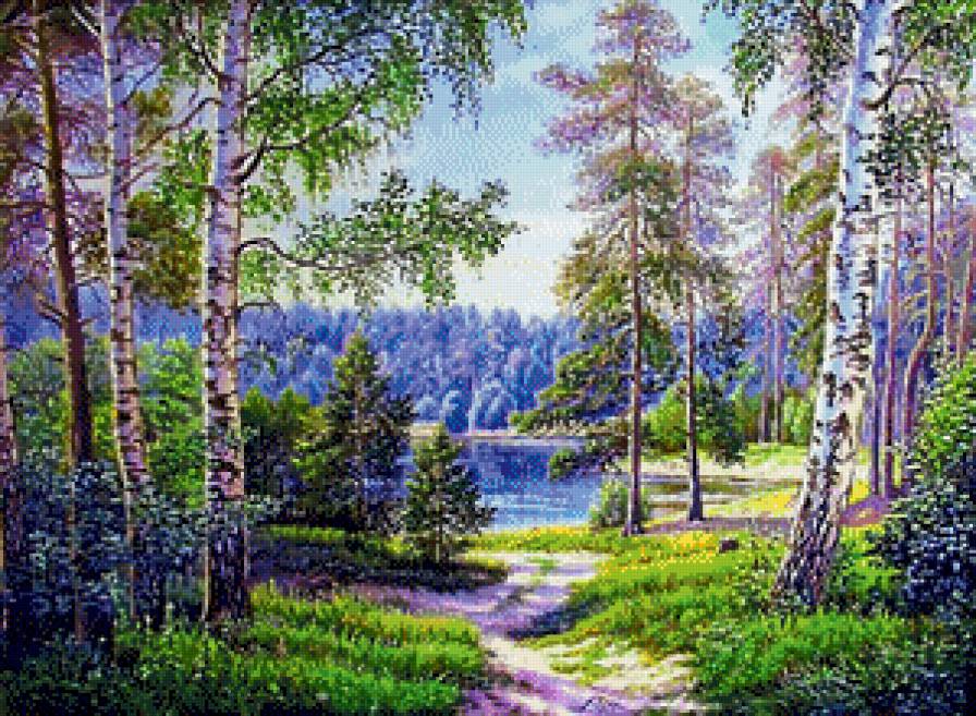 голубая весна - пейзаж - предпросмотр