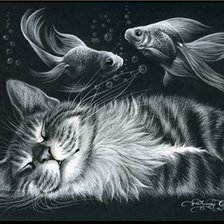 Схема вышивки «коты»