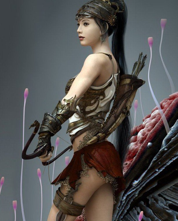 Лучница - девушка фэнтези - оригинал