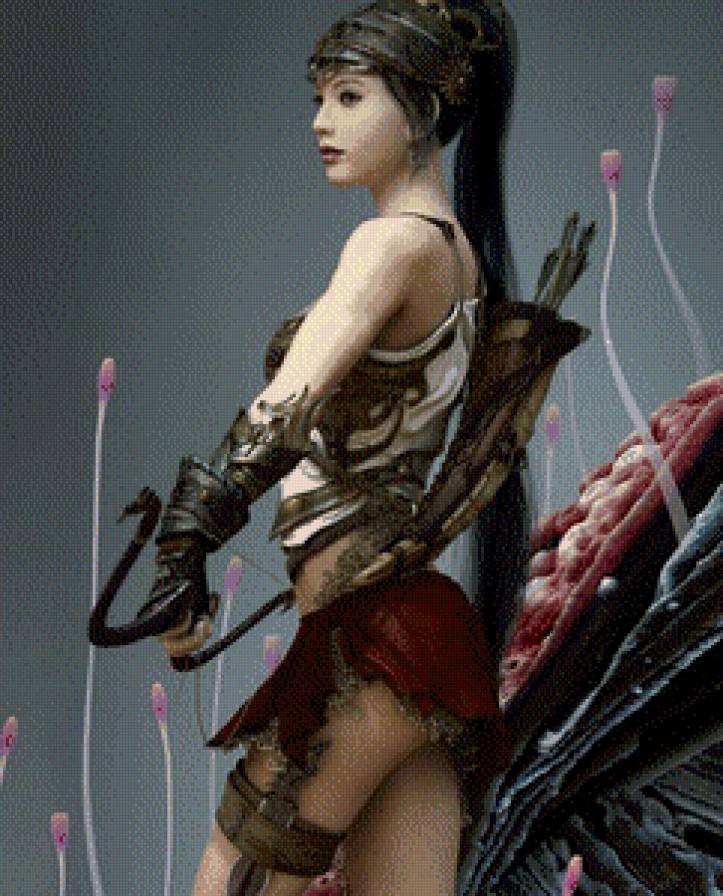 Лучница - девушка фэнтези - предпросмотр