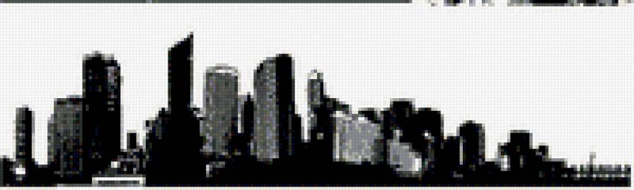 город мегаполис - черно белая картинка, силуэт, город - предпросмотр