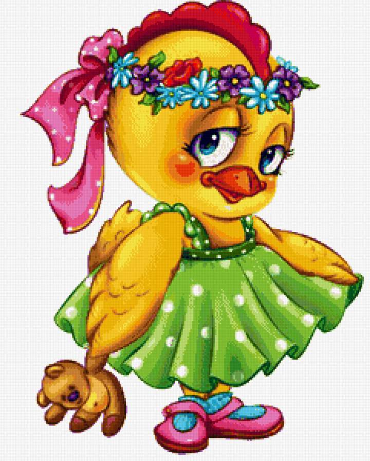 Уточка-модница - детское, мультяшки, открытки - предпросмотр