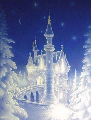 хрустальный замок - зима, замок, пейзаж - оригинал