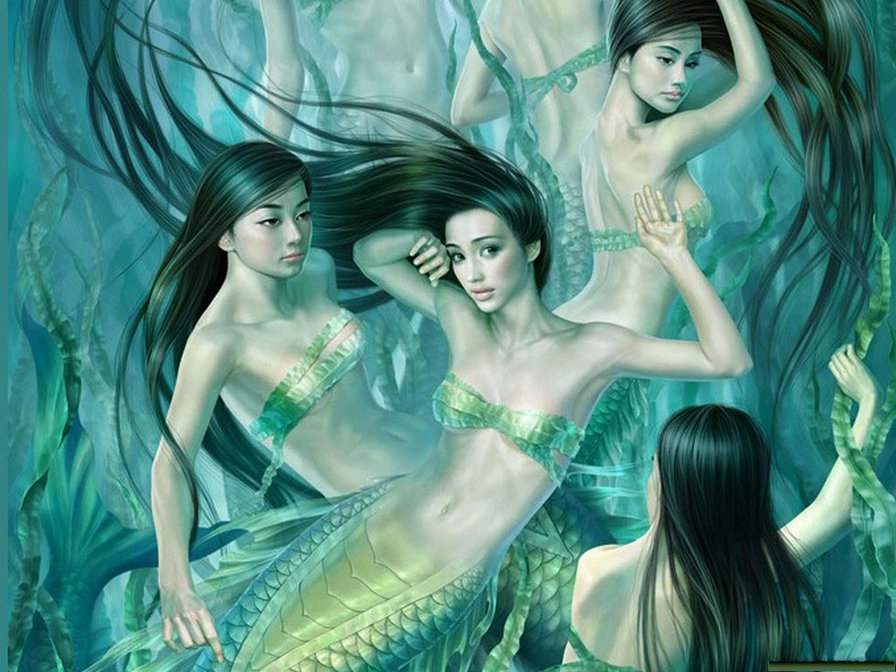 В царстве русалок - сказка, русалки - оригинал