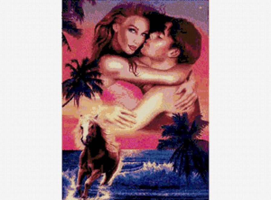 пара на закате солнца - предпросмотр