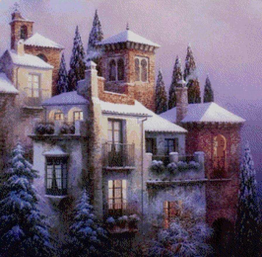 Первый снег. Покров. - зима, уют, снег, сумерки - предпросмотр