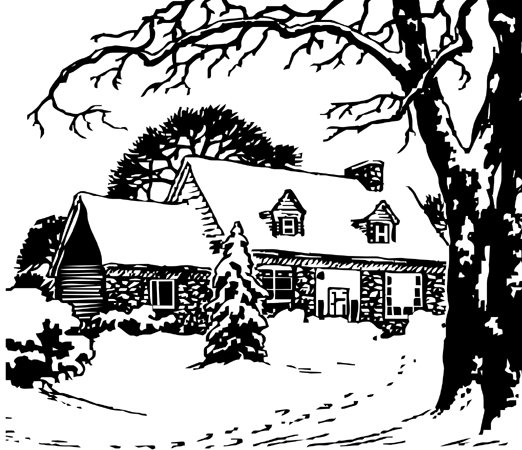 зима - домик в деревне - оригинал