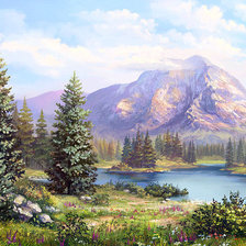 Схема вышивки «пейзаж»