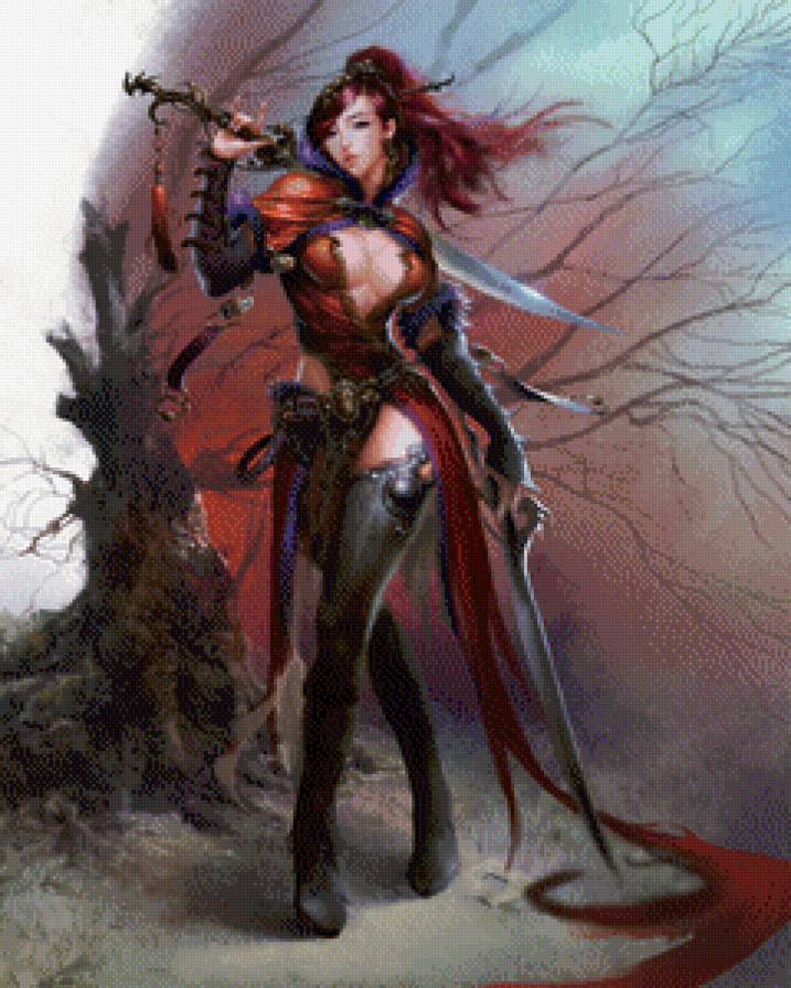 фэнтези - воин, девушка, меч, фэнтези - предпросмотр