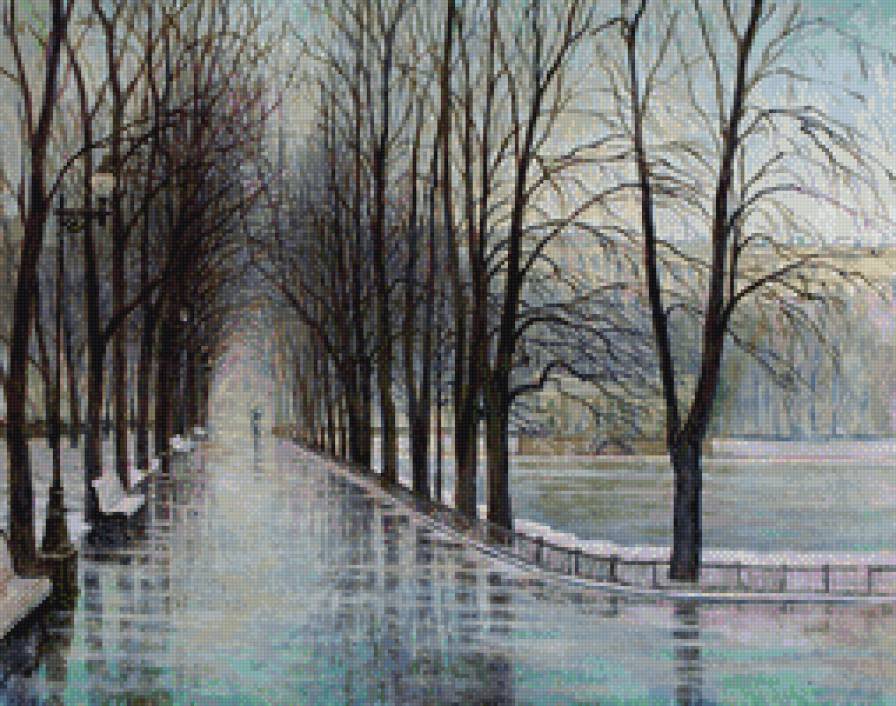 Осенний городской пейзаж - пейзаж, осень, город - предпросмотр