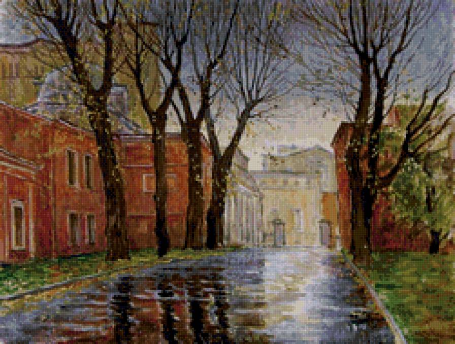 Осенний городской пейзаж - город, пейзаж, осень - предпросмотр