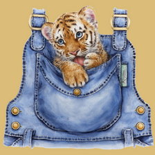 Схема вышивки «Тигруша в кармане»