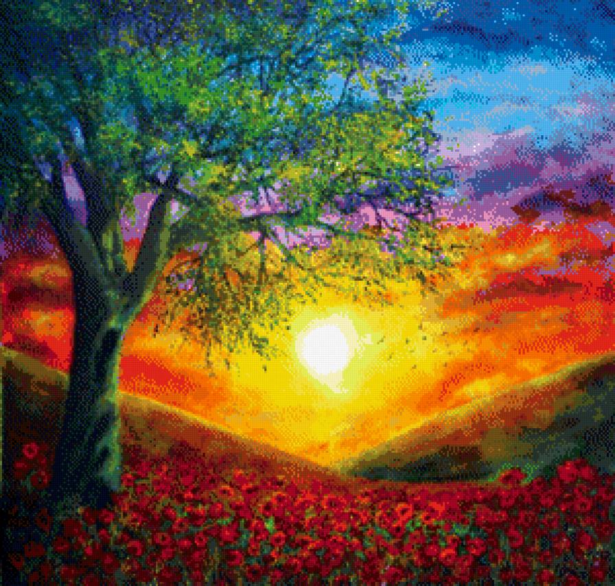 Золотая осень в холмах. - радуга, красота, холмы, осень - предпросмотр