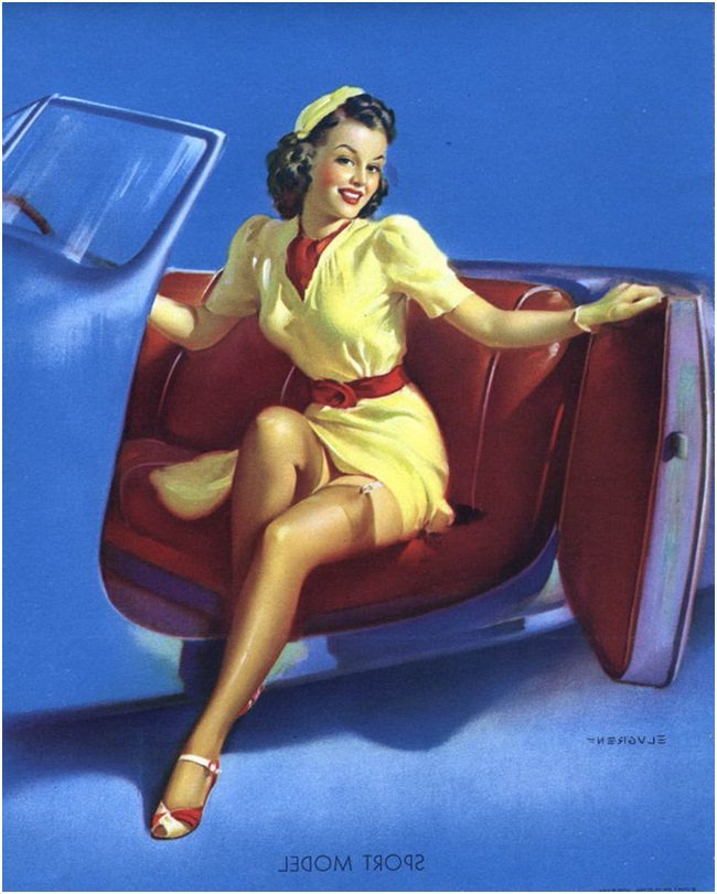 Девушка за рулем2 - ретро, девушка. за рулем - оригинал