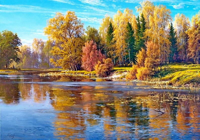 ПЕЙЗАЖ - пейзаж, осень, река - оригинал