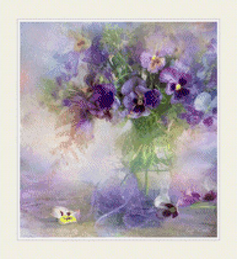 фиалки - букет - предпросмотр