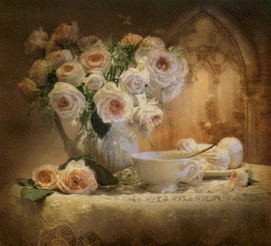 белые розы - предпросмотр