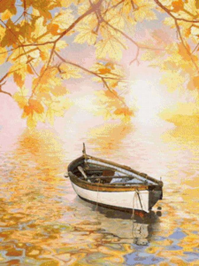 Лодка осень - предпросмотр