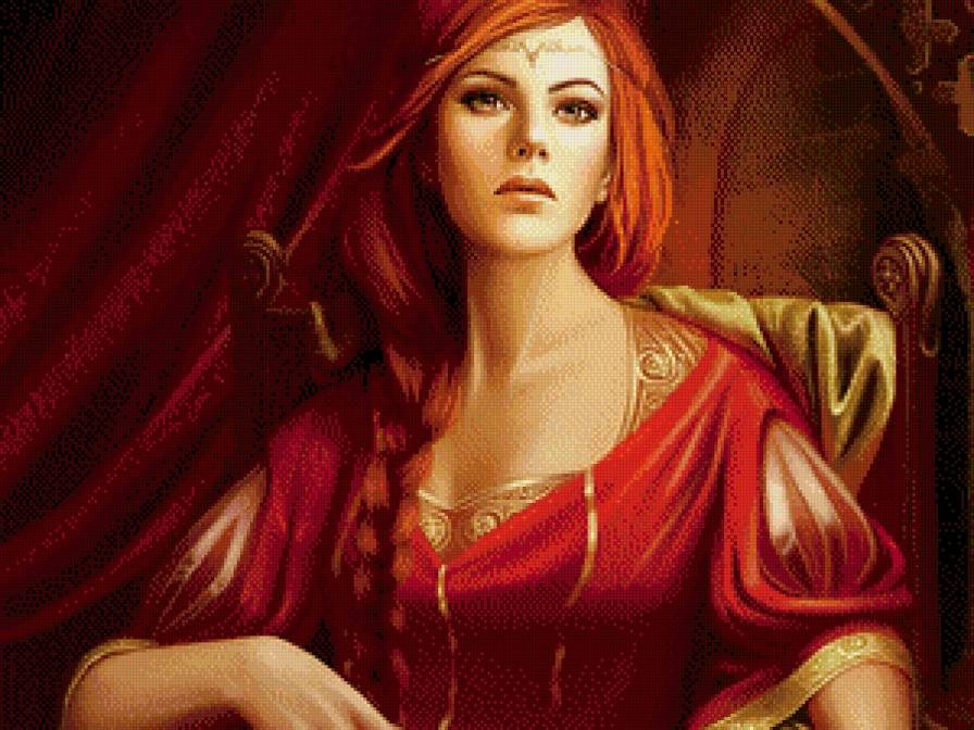 Девушка в красном - взгляд, красота, девушка, женщина - предпросмотр