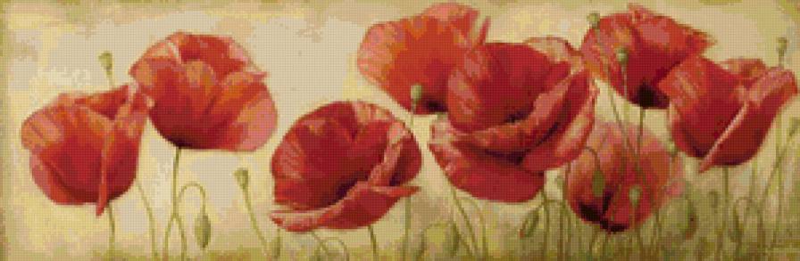 маковое панно - маки, цветы, панно - предпросмотр