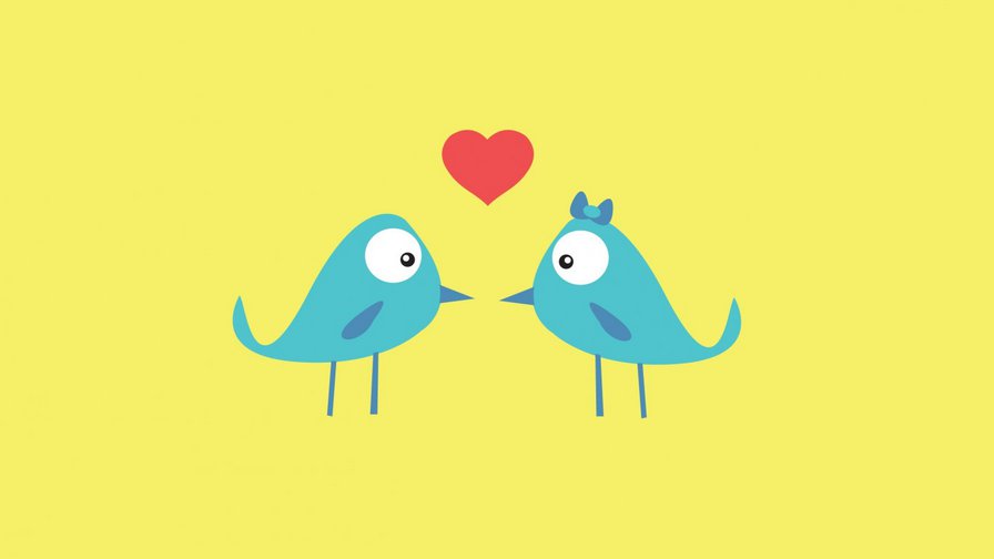 пташечки - любов, простая схема, мультик - оригинал