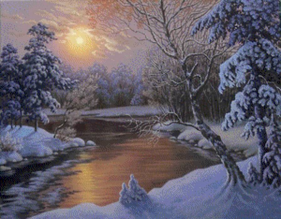 Зимняя оттепель - снег, пейзаж, зима, новый год - предпросмотр