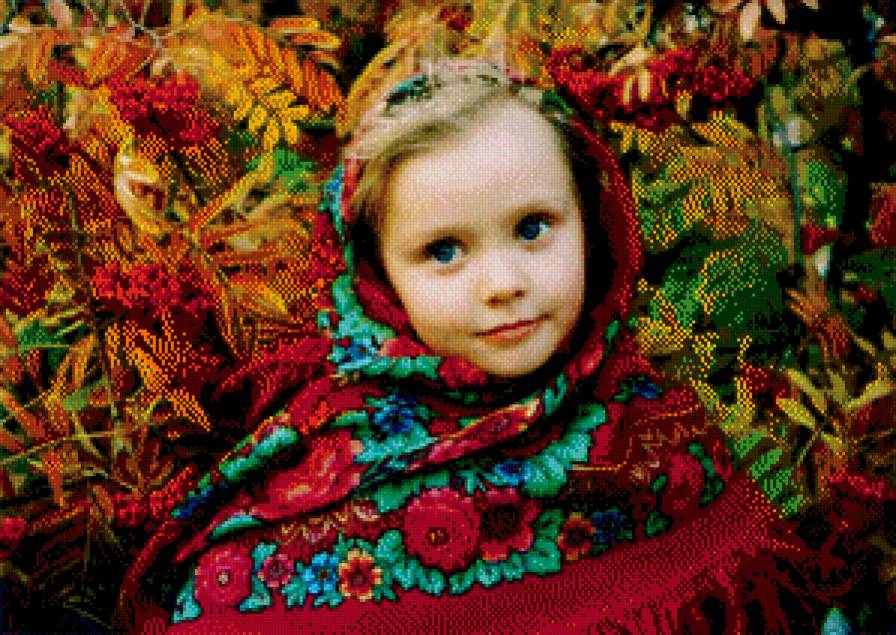 Девочка в платке - дети, русская девочка - предпросмотр