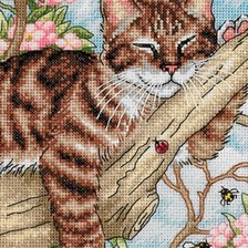 Схема вышивки «ленивый кот»