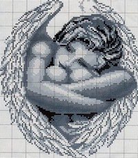 ангел - монохром, ангел - оригинал