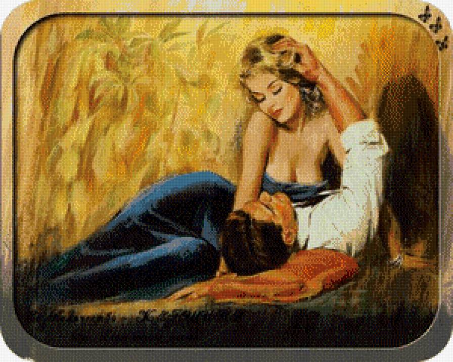 Влюбленные - пара, ретро, влюбленные - предпросмотр