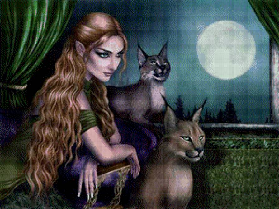 Подружки - сказка, девушка и кошки, фэнтези - предпросмотр