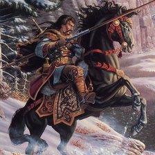 Схема вышивки «Воин на коне»