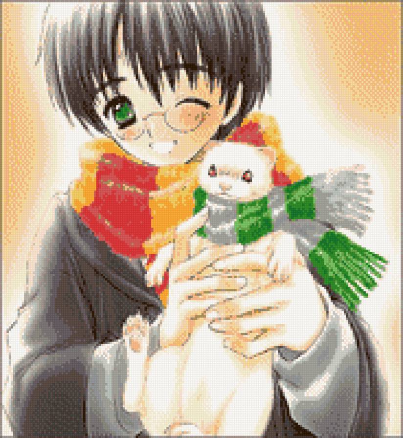 Японский мальчик и хорек - мальчик, хорек, хорьки - предпросмотр