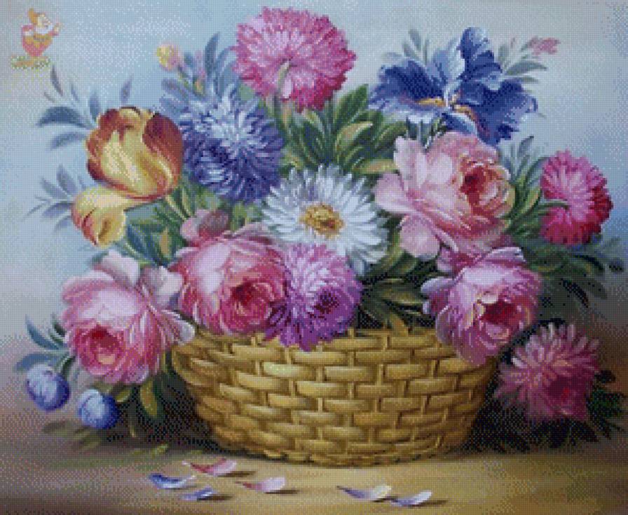 серия "корзины" - корзина.цветы. - предпросмотр