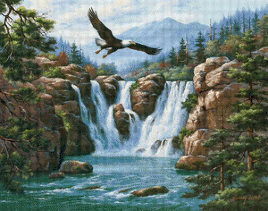 Над водопадом - красота природы - предпросмотр