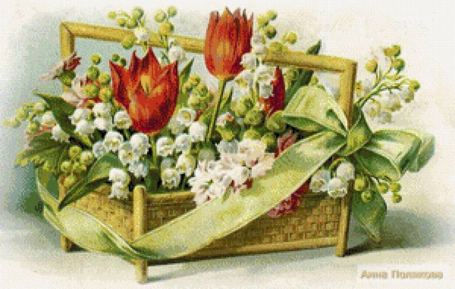 серия "цветы" - цветы.ландыши.тюльпаны - предпросмотр