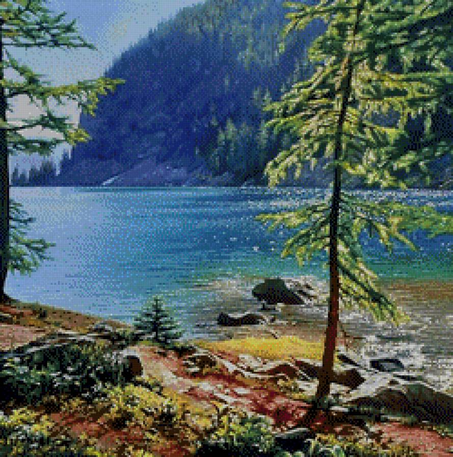 Дерево у реки - предпросмотр