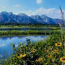 Схема вышивки «Утро на пруду»