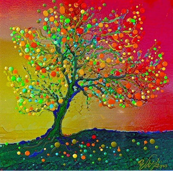 Дерево счастья. Рог изобилия. - дерево, абстракция, яблоки, осень, счастье - оригинал
