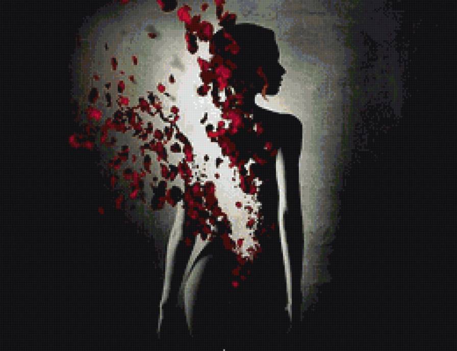 дева - монохром, девушка - предпросмотр